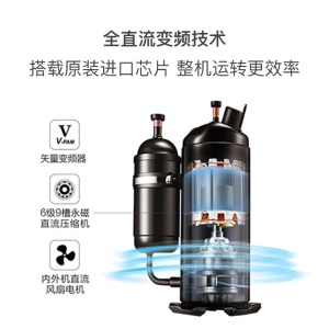 富士通 正1.5匹 新二级能效 全直流变频 节能 冷暖 家用空调挂机诺可力ASQG12KTCA