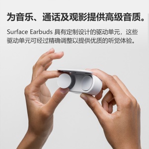 微软（Microsoft） Surface Earbuds 无线蓝牙耳机 配无线充电盒 双耳立体声 冰川白 入耳式耳机