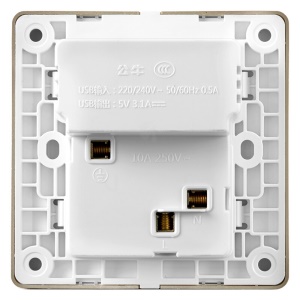 公牛(BULL) 开关插座 G12系列 五孔带3位USB接口插座86型暗装面板插座G12E536 香槟金