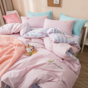 LOVO 罗莱生活出品四件套纯棉床上四件套双人全棉床上用品床单被罩套件 奇异果园 1.5米床（被套200x230cm）