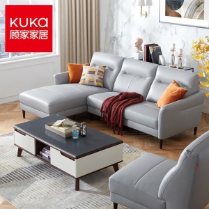 顾家家居沙发真皮沙发头层牛皮现代简约大小户型客厅皮沙发家居DK.1030【通知下架】 【30天发货】大地灰3左单+躺右单