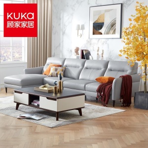 顾家家居沙发真皮沙发头层牛皮现代简约大小户型客厅皮沙发家居DK.1030【通知下架】 【30天发货】大地灰3左单+躺右单