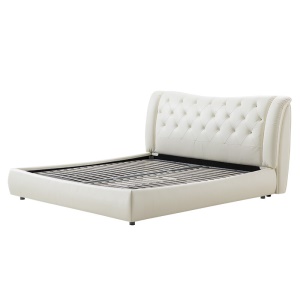 顾家家居   皮床 头层牛皮双人床结婚床软床卧室家具DK.B118【30天发货】 本白色【含排骨架】 1800*2000