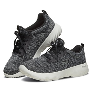 斯凯奇Skechers运动休闲鞋女 轻便透气防滑缓震跑步鞋15164 黑色/白色BKW 38