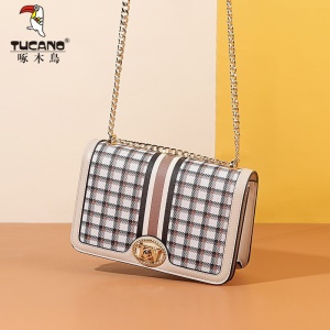 啄木鸟（TUCANO）女包包时尚单肩包格纹链条包女斜挎包百搭大气女士包包潮
