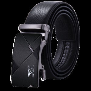 七匹狼皮带男真皮纯牛皮男士腰带青年中年时尚商务自动扣裤腰带休闲生日礼物送男友送父亲 黑色磨砂款