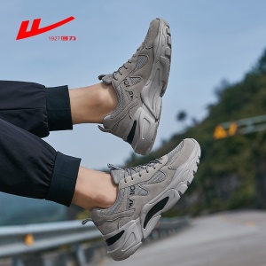 回力男鞋春夏季网鞋男士透气软底黑色网面运动休闲鞋健步鞋子男2021新款 灰色 41