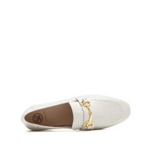 思加图2021春季新款奶油鞋英伦风复古方头乐福鞋休闲女鞋A6901AA1 米白 36