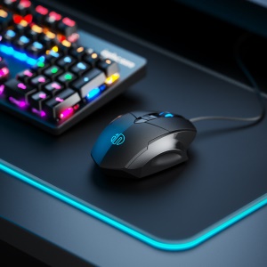 英菲克（INPHIC）PW1h 有线鼠标 游戏鼠标 静音鼠标 宏定义 家用办公笔记本电脑台式USB通用 黑色