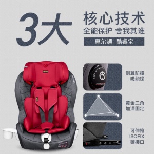 惠尔顿 儿童安全座椅 ISOFIX汽车用婴儿座椅9个月-12岁 酷睿宝plus公主粉