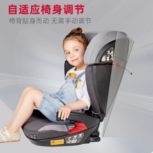 惠尔顿（Welldon）儿童安全座椅ISOFIX婴儿车载汽车用3-12岁成长型大龄宝宝茧之旅 骑士黑