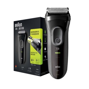 京品家电博朗（BRAUN）电动剃须刀全身水洗往复式刮胡刀德国进口三刀头3系3000s温和剃净